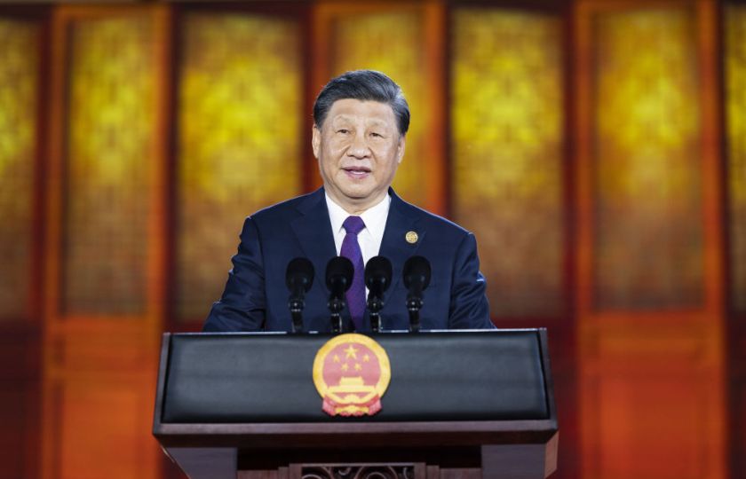 Čínský prezident Si Ťin-pching při uvítacím projevu na summitu Číny a zemí Střední Asie.