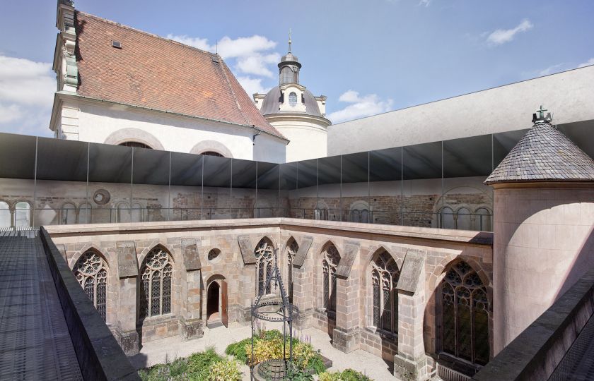 Jak bude vypadat Zdíkův palác zvenku. Foto: Markéta Lehečková, MUO / Vizualizace: architekt Jan Šépka.