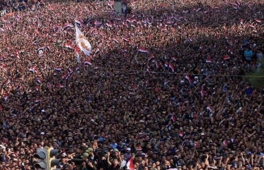 Demonstrace v Iráku. Zdroj: Twitter