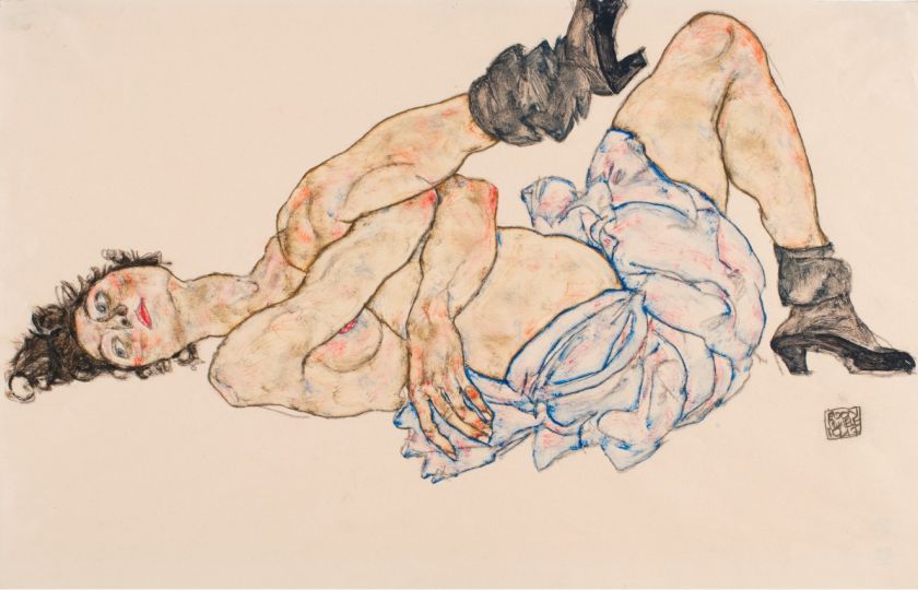 Egon Schiele: Ležící ženský akt (1917). Foto: archiv Moravské galerie v Brně