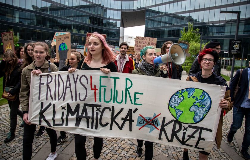 Studentská stávka za klima (květen 2019, Ostrava). Foto: Adolf Horsinka / MAFRA / Profimedia