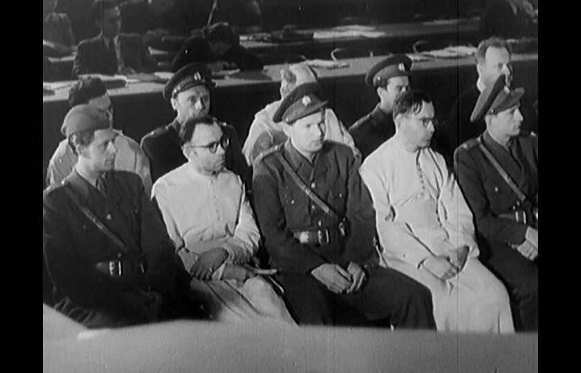 Proces s knězem Adolfem Kajprem, který byl v roce 1950 odsouzen na 12 let za velezradu. Zemřel ve vězení. Foto: Česká televize.