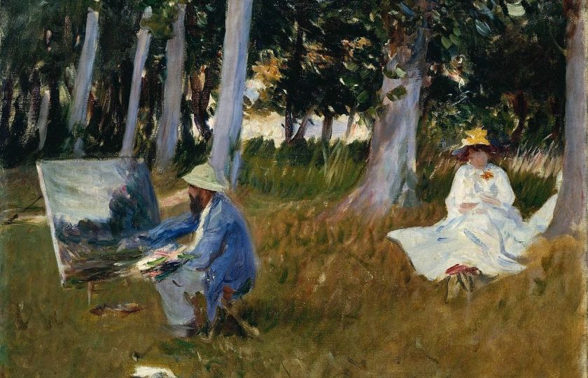 J. S. Sargent: Claude Monet maluje na kraji lesa (1885). Tate Gallery, Londýn.